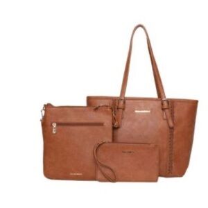 CF Montana West Whipstitch 3PCs Sets Tote/Crossbody/Wallet